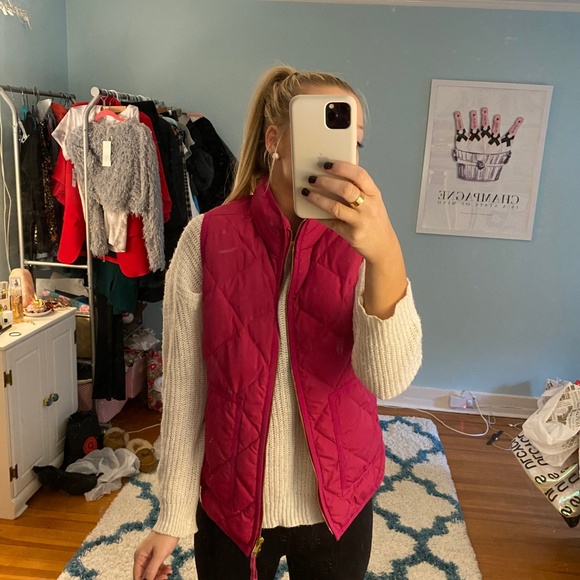 J. Crew Jackets & Blazers - Purple/Pink Puffer Jcrew Vest Small